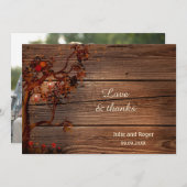 素朴秋写真結婚のサンキューカード サンキューカード (正面/裏面)