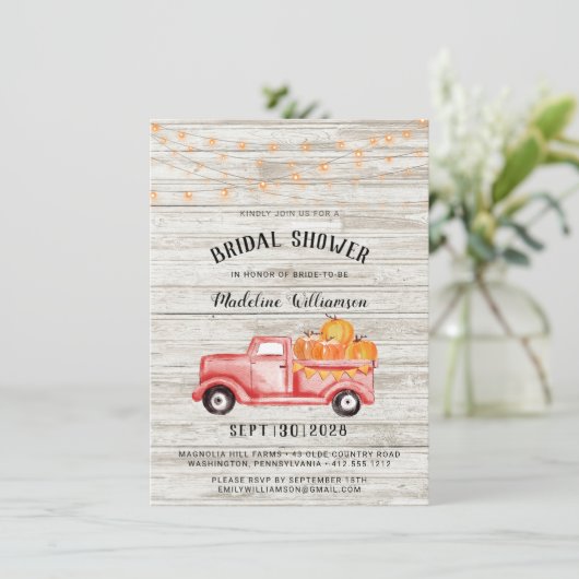 素朴秋国ストリングライトブライダルシャワー 招待状 (スタンド正面)