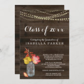 素朴秋女子卒業党招待状 招待状 (正面/裏面)