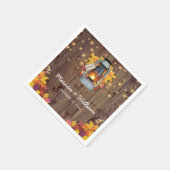 素朴秋文字列ライト紅葉結婚の スタンダードカクテルナプキン (角)