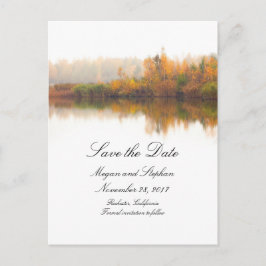 素朴秋日付の保存 案内ポストカード