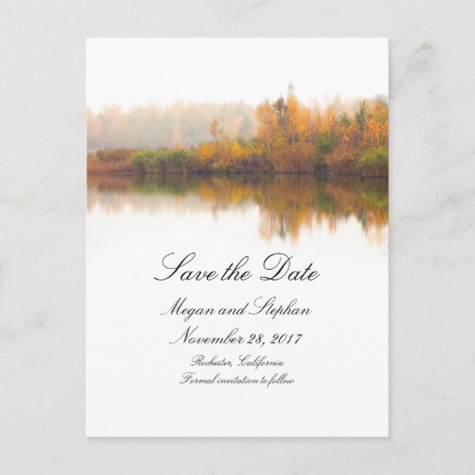 素朴秋日付の保存 案内ポストカード (正面)