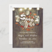 素朴秋日付の保存 案内ポストカード (正面/裏面)