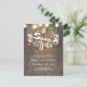 素朴秋日付の保存 案内ポストカード (スタンド正面)