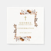 素朴秋植物確モダン認 スタンダードカクテルナプキン (正面)