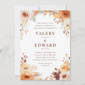 素朴秋水彩フローラ結婚式招待状 招待状 (正面)