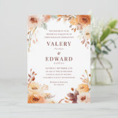 素朴秋水彩フローラ結婚式招待状 招待状 (スタンド正面)