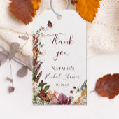 素朴秋水彩ブライダルシャワーありがとう ギフトタグ