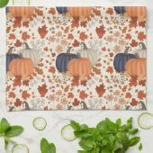 素朴秋秋かぼちゃワイルドフラワー離れズ キッチンタオル (折り畳み)