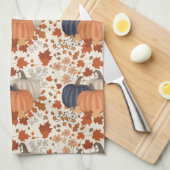 素朴秋秋かぼちゃワイルドフラワー離れズ キッチンタオル (四つ折り)