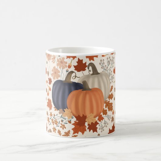 素朴秋秋かぼちゃワイルドフラワー離れズ コーヒーマグカップ (中央)
