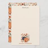 素朴秋秋かぼちゃワイルドフラワー離れズ サンキューカード (正面/裏面)