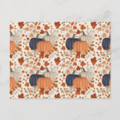 素朴秋秋かぼちゃワイルドフラワー離れズ シーズンポストカード (正面)