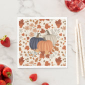 素朴秋秋かぼちゃワイルドフラワー離れズ スタンダードランチョンナプキン (インサイチュ)