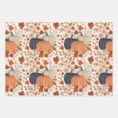 素朴秋秋かぼちゃワイルドフラワー離れズ ラッピングペーパーシート (正面2)