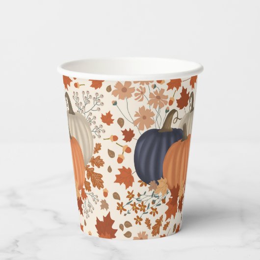 素朴秋秋かぼちゃワイルドフラワー離れズ 紙コップ (裏面)