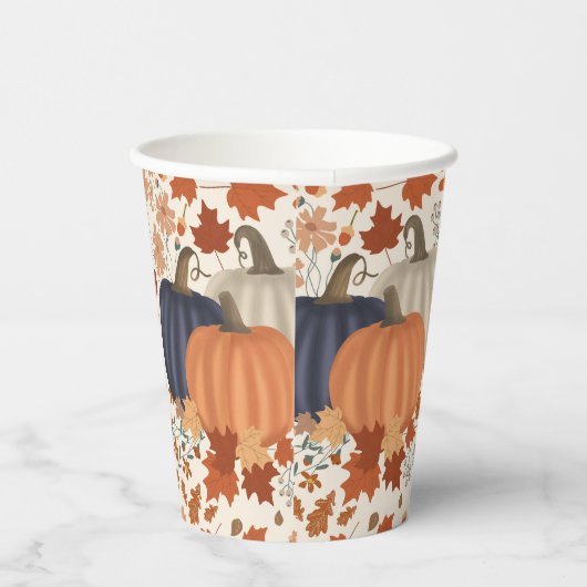 素朴秋秋かぼちゃワイルドフラワー離れズ 紙コップ (右)