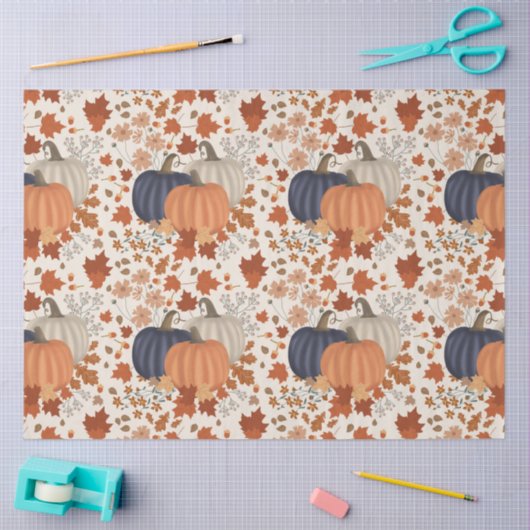 素朴秋秋かぼちゃワイルドフラワー離れズ 薄葉紙 (クラフト)