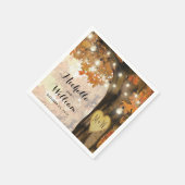 素朴秋秋の木のトゥインクルライト結婚ズ スタンダードカクテルナプキン (角)