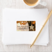 素朴秋秋の木のトゥインクルライト結婚ズ ラベル (インサイチュ)