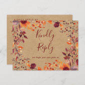 素朴秋秋の歌リクエストRSVPポストカード インビテーションポストカード (正面/裏面)