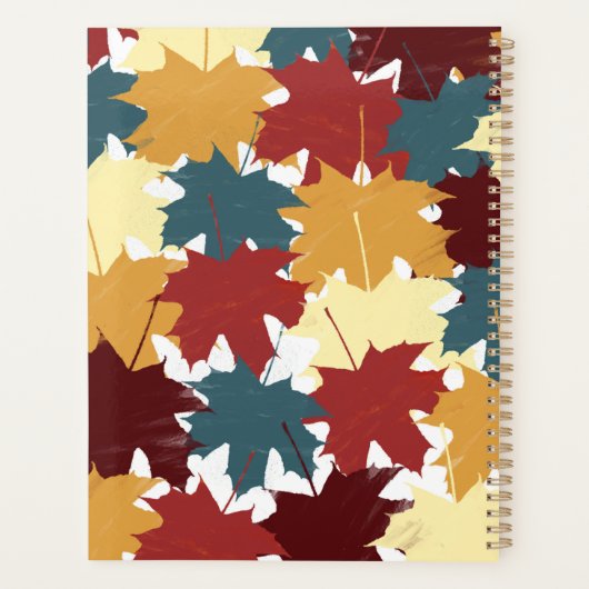 素朴秋秋の水の色の葉 プランナー手帳 (裏面)