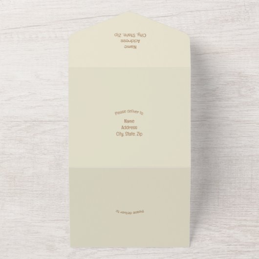 素朴秋秋トラックのストリングライト結婚ズ オールインワン招待状 (外側)