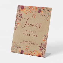 素朴秋秋離れフローラ結婚式の引き出物 台座サイン