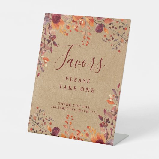 素朴秋秋離れフローラ結婚式の引き出物 台座サイン (正面)