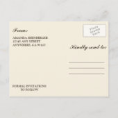 素朴秋紅葉日付カードの保存 案内ポストカード (裏面)