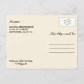 素朴秋紅葉日付カードの保存 案内ポストカード (裏面)