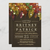 素朴秋紅葉結婚式招待状 招待状 (正面/裏面)