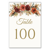 素朴秋結婚フローラの表 テーブルナンバー (裏面)