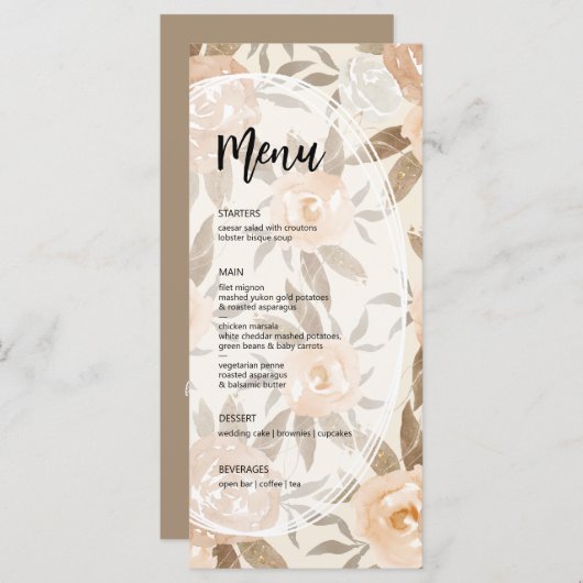 素朴秋結婚フローラ メニュー (正面/裏面)