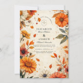 素朴秋結婚花 招待状 (正面)