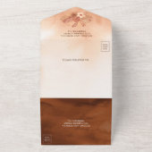 素朴秋自然フローラ燃えたオレン結婚ジュ オールインワン招待状 (外側)