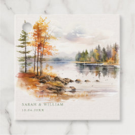 素朴秋自然結婚式の引き出物ラベル フェイバータグ