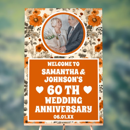 素朴秋花60周年結婚写真 アクリルサイン (ニュートラル)