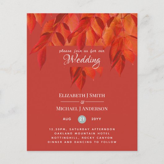 素朴秋赤葉結婚予算 (正面)