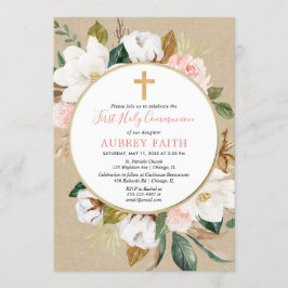 素朴秋赤面ピンクホワイトフローラ女子会 招待状