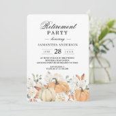 素朴秋退職パーティの招待状 | カボチャ 招待状 (スタンド正面)