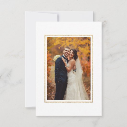 素朴秋金ゴールドフローラパンプキ結婚ンの写真 サンキューカード (裏面)