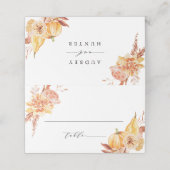 素朴秋金ゴールドフローラパンプキ結婚ンズ プレイスカード (外部開封)