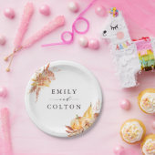 素朴秋金ゴールドフローラパンプキ結婚ンズ ペーパープレート (パーティー)