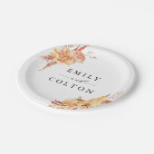 素朴秋金ゴールドフローラパンプキ結婚ンズ ペーパープレート (アングル)