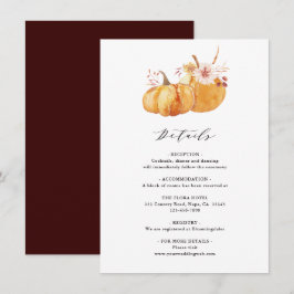 素朴秋金ゴールドフローラパンプキ結婚ン詳細 エンクロージャーカード