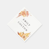 素朴秋金ゴールドフローラパンプ結婚キンズ スタンダードカクテルナプキン (角)