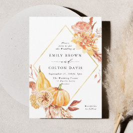素朴秋金ゴールドフローラパンプ結婚キンズ 招待状