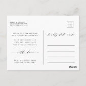 素朴秋金ゴールド結婚フローラありがとう ポストカード (裏面)