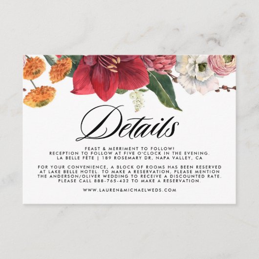 素朴秋離れの結婚詳細 エンクロージャーカード (正面)